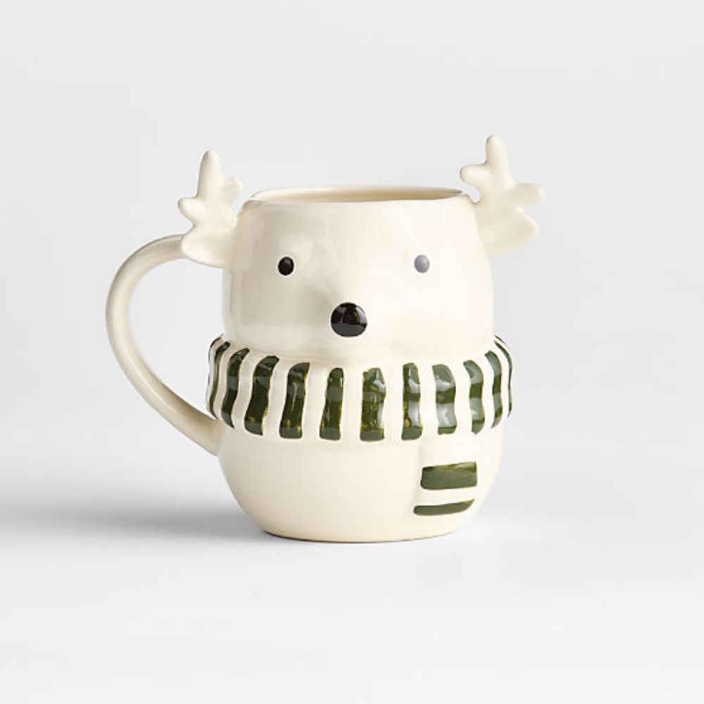 New! 🦌🏔️✨Crate&Barrel Reindeer Mug LIMITED EDITION